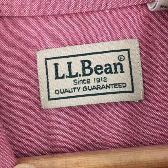 L.L. Bean Men’s Long Sleeve Button Down Dress Shirt Size Large Mauve Dusty Rose - Picture 7 of 7
